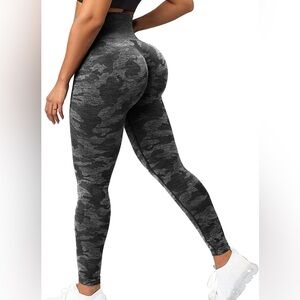 CFR High Waist Workout Seamless Scrunch Booty Leggings Butt Lift Gym in Camo
